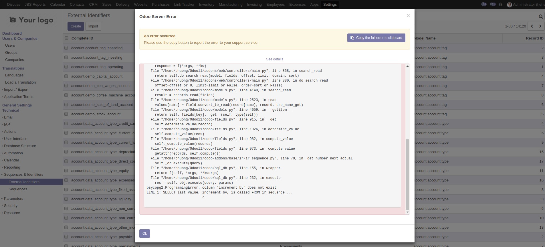 Sequence Error when using Pg10 before commit 56588e8